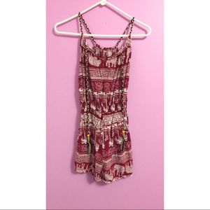 Palm tree and elephant Romper jumpsuit juniors